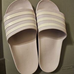 Adidas womens light purple slides
